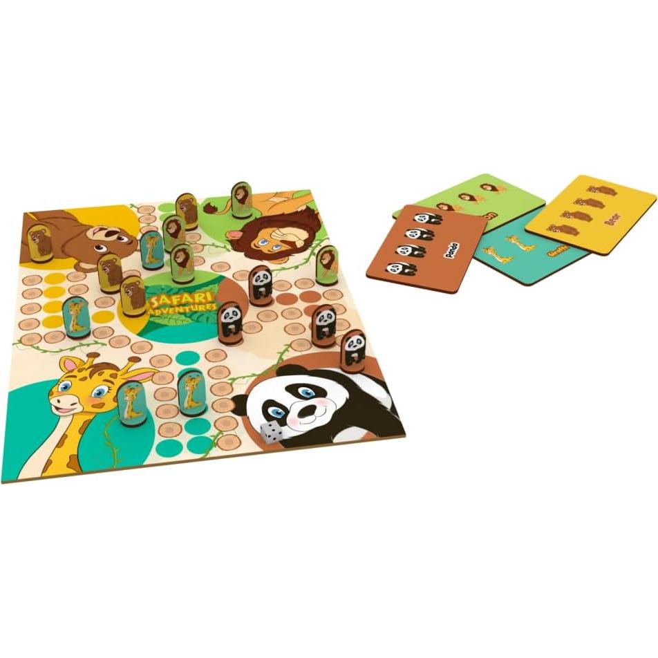 Juego de Mesa 2 en 1 de Madera FUN CRAFTS - Arriba y Abajo y Parchessi