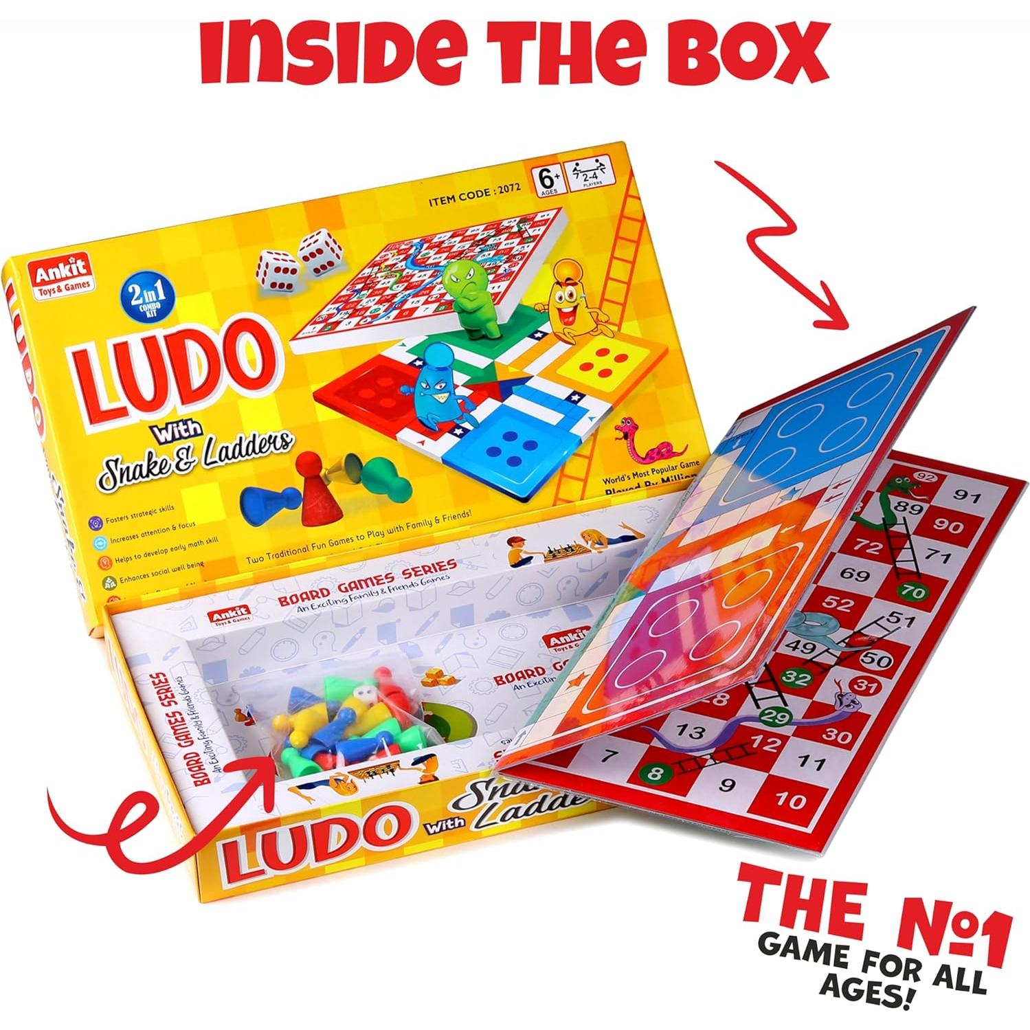 Juego de Mesa Ludo y Serpientes y Escaleras Ankit 2 en 1