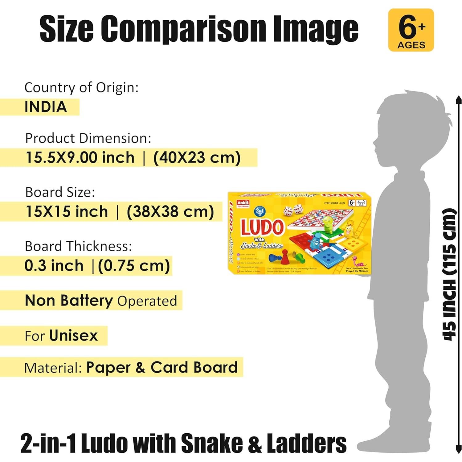 Juego de Mesa Ludo y Serpientes y Escaleras Ankit 2 en 1