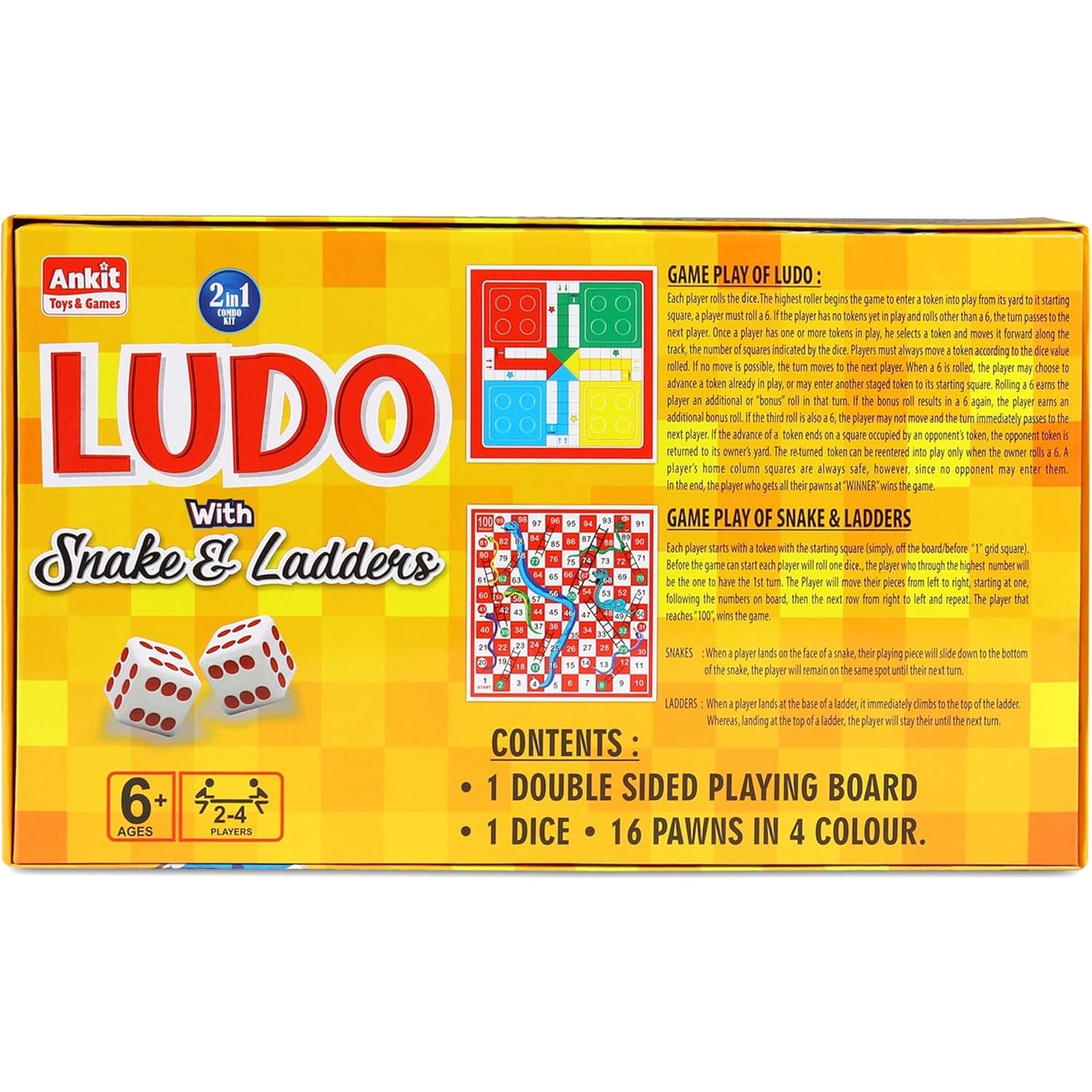 Juego de Mesa Ludo y Serpientes y Escaleras Ankit 2 en 1