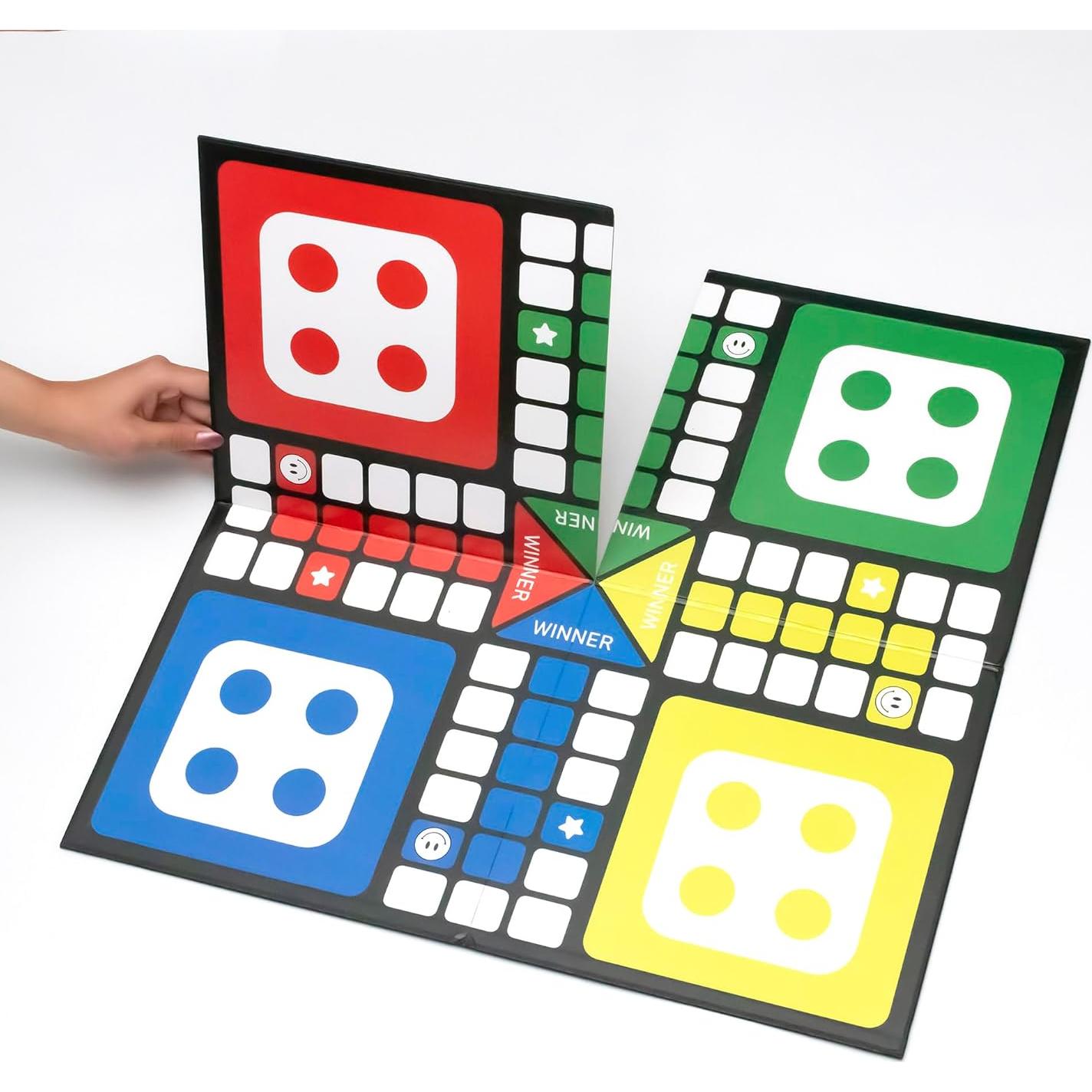 Juego de Mesa Ludo Premium Beviber - Tablero Plegable 50x50cm