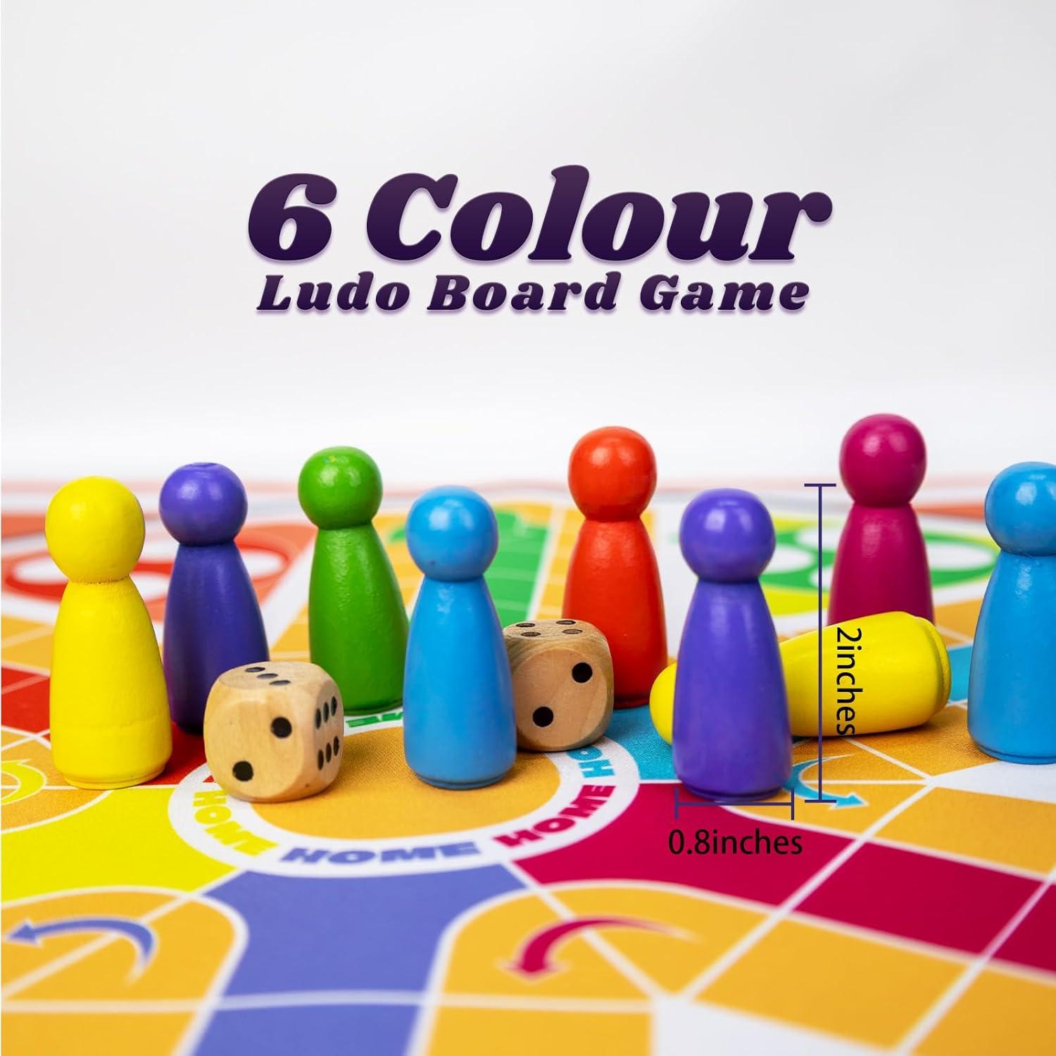 Juego de Mesa Ludo 50 cm - 2-6 Jugadores - Ideal para Familias