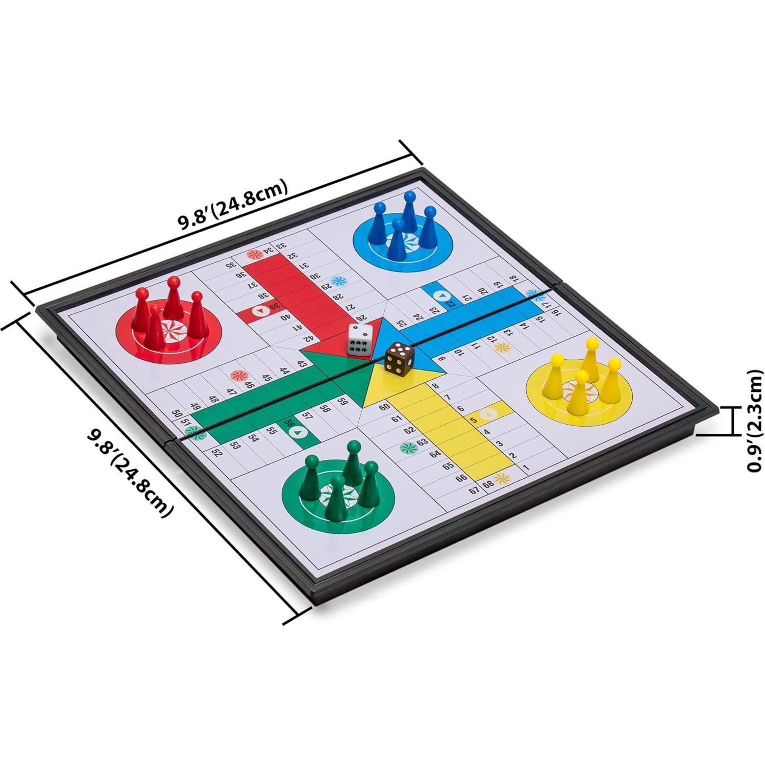 Juego de Viaje Ludo Magnético Importaciones Montaña Amarilla 24.8cm