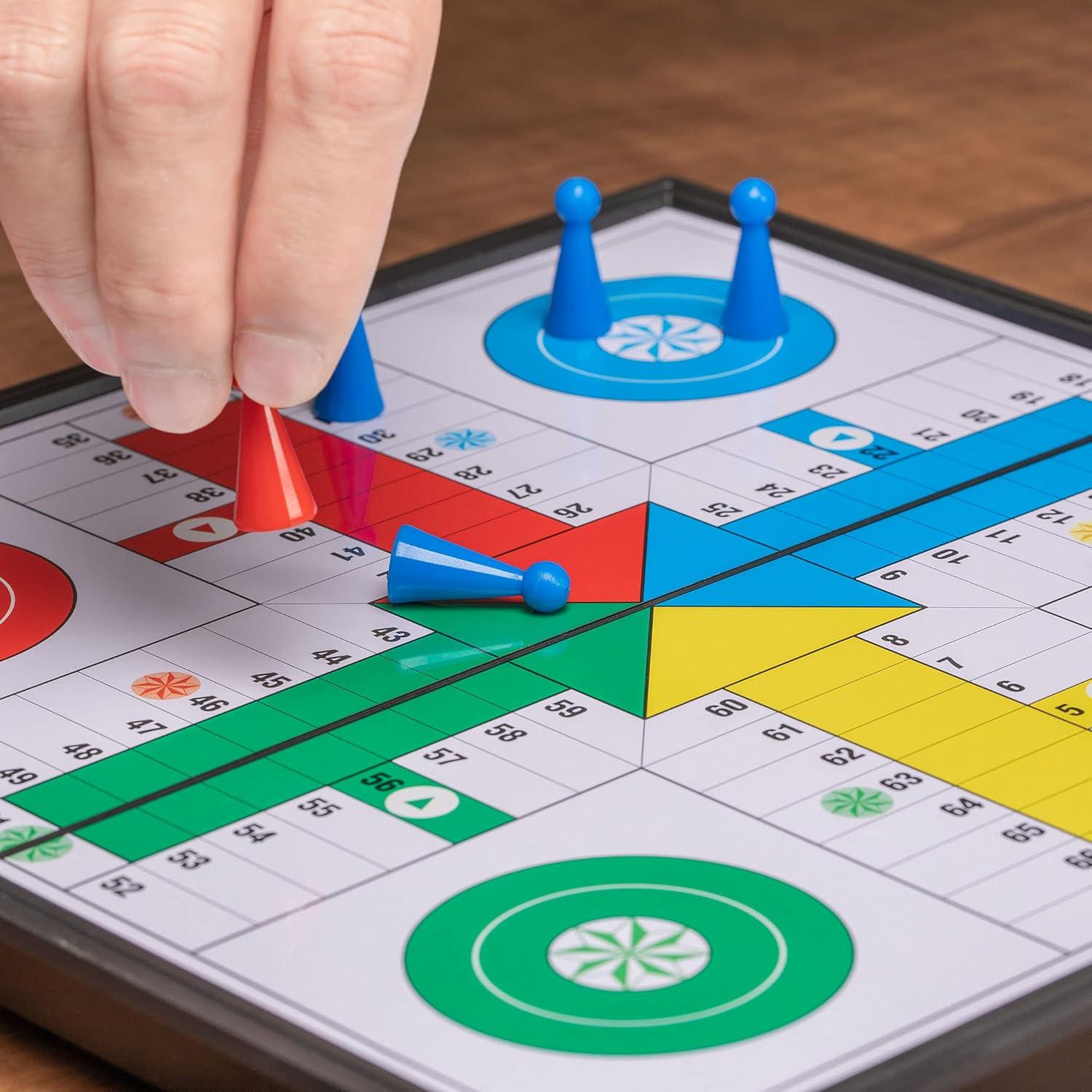 Juego de Viaje Ludo Magnético Importaciones Montaña Amarilla 24.8cm