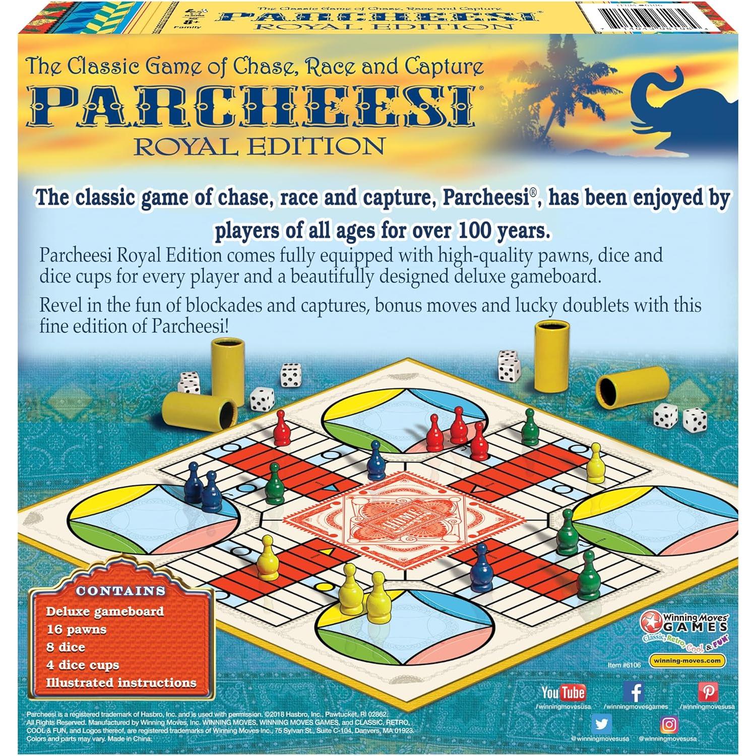 Juego de Mesa Parcheesi Edición Real Winning Moves 2-4 Jugadores