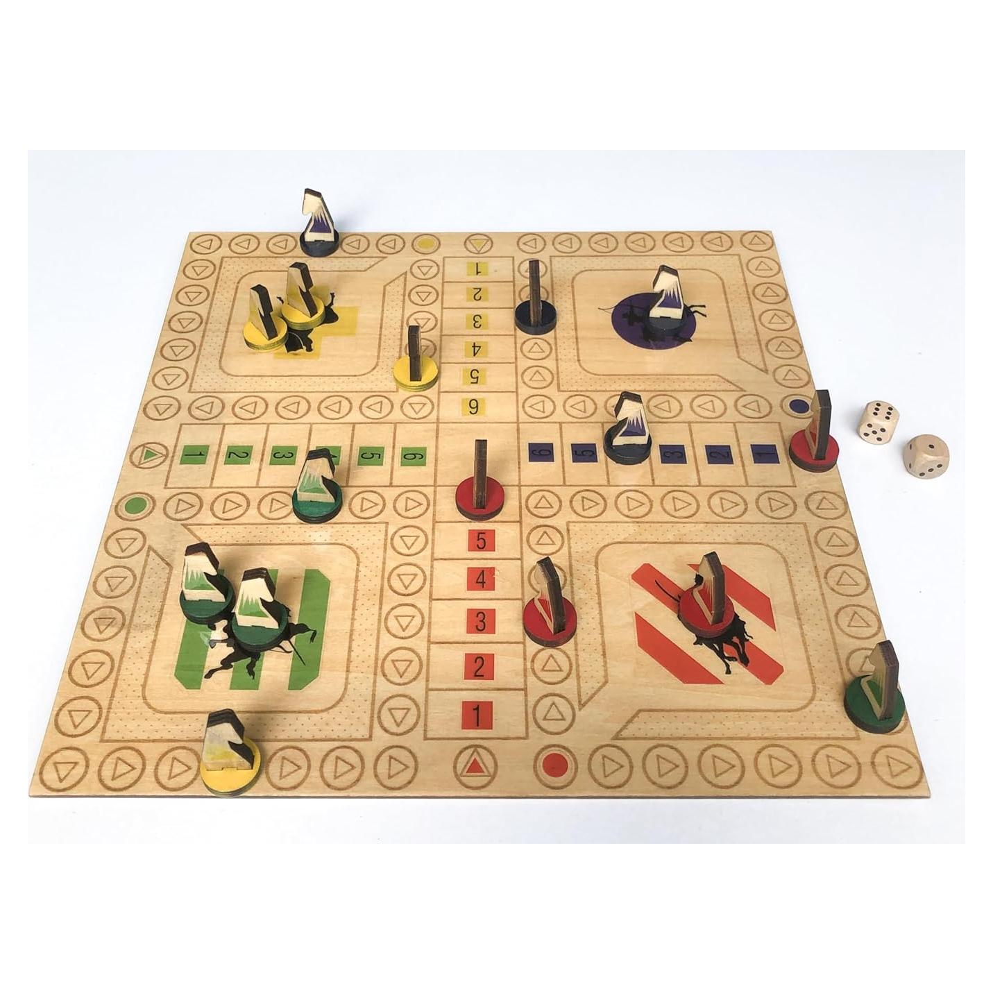 Juego de mesa Parcheesi Wooden Idea - Nuevo mapa táctico 2-4 jugadores