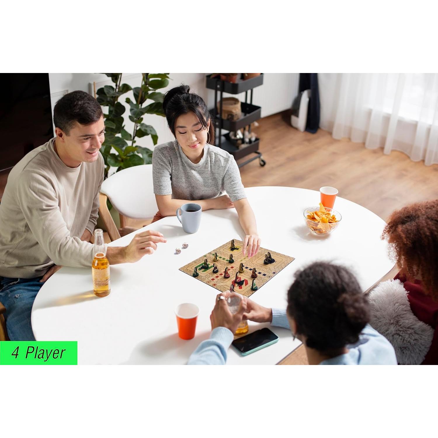 Juego de mesa Parcheesi Wooden Idea - Nuevo mapa táctico 2-4 jugadores