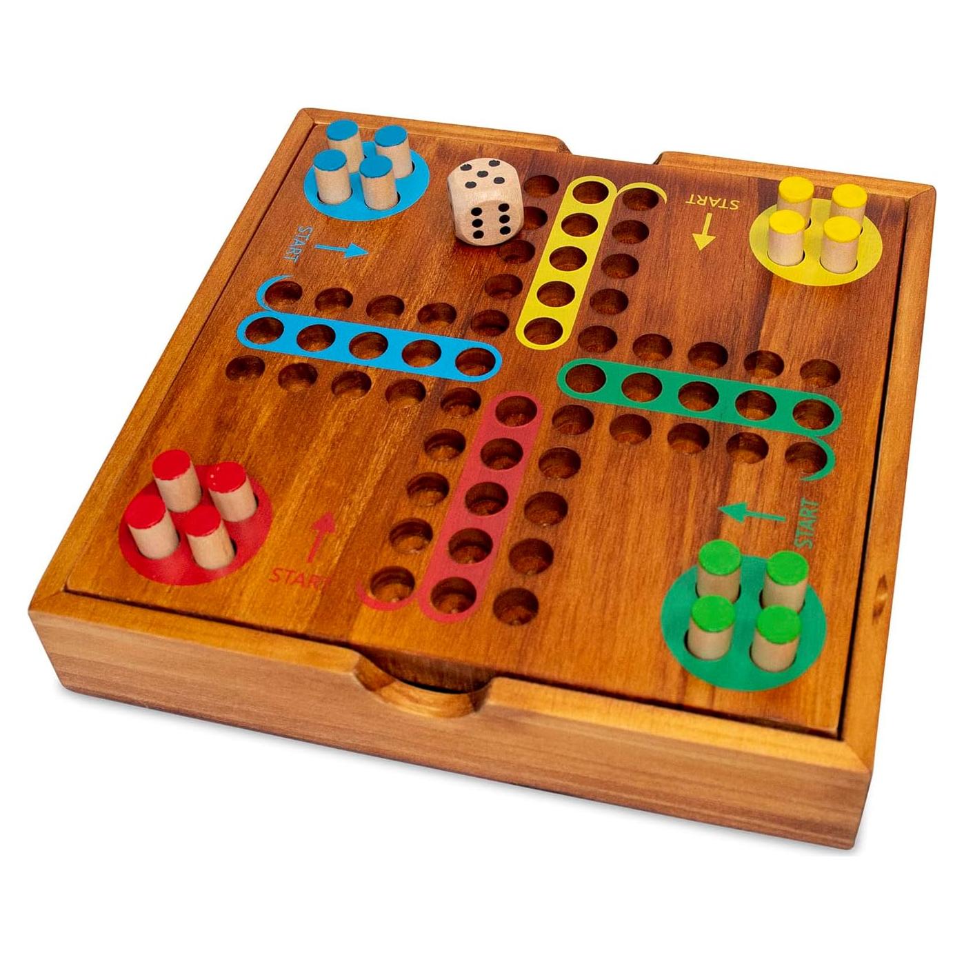 Juego de Viaje Pachisi de Madera BrainCandy - Compacto y Duradero