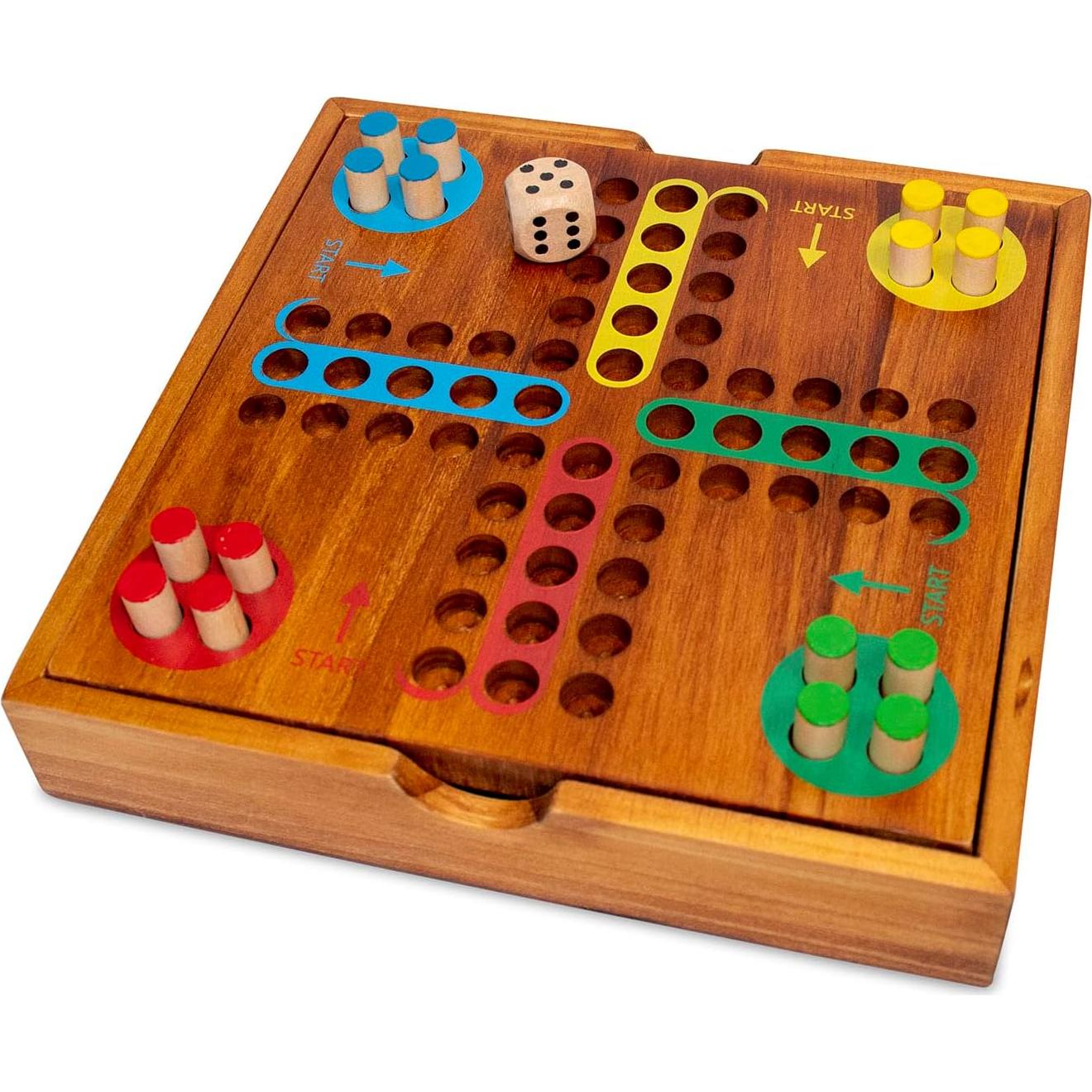 Juego de Viaje Pachisi de Madera BrainCandy - Compacto y Duradero