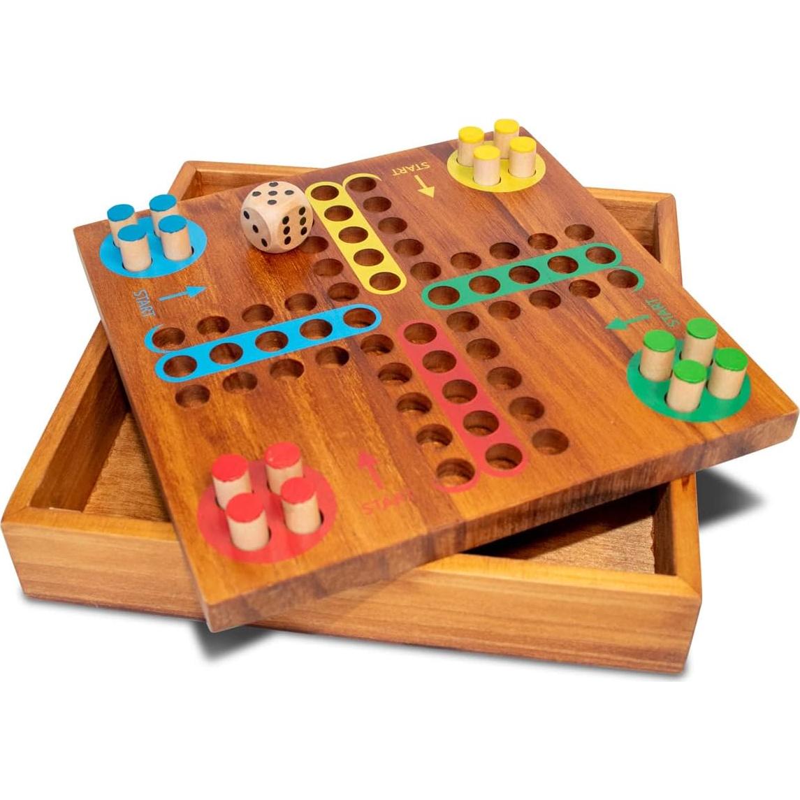 Juego de Viaje Pachisi de Madera BrainCandy - Compacto y Duradero
