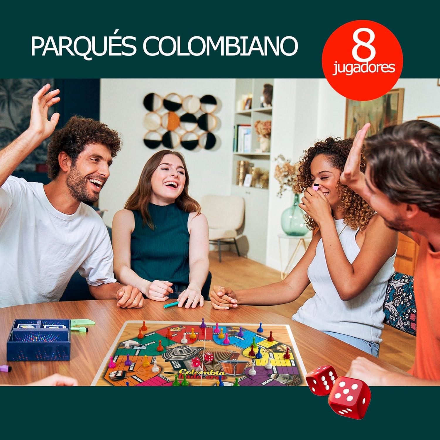 Juego de Mesa Parques Colombiano Magnético 8/6 Jugadores 50x50 cm