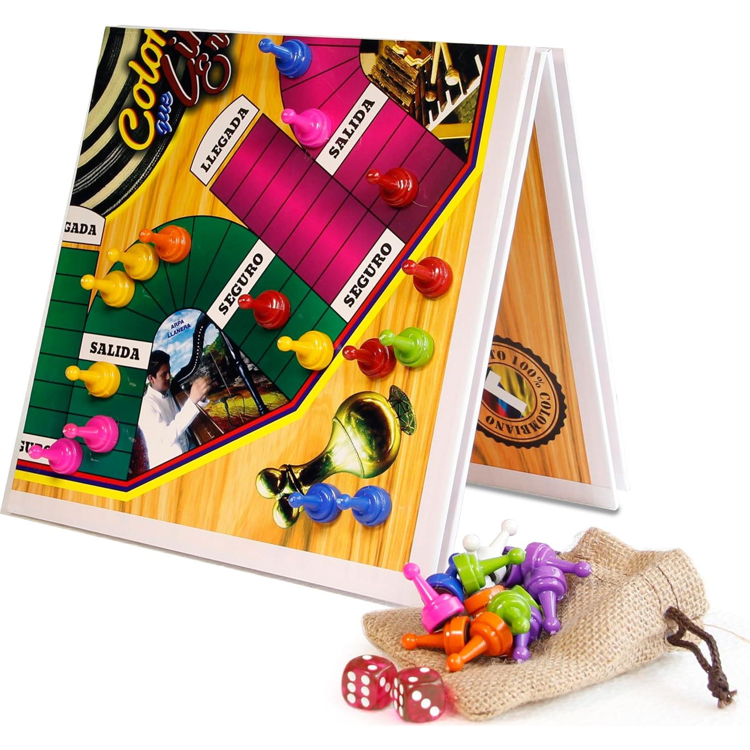 Juego de Mesa Parques Colombiano Magnético 8/6 Jugadores 50x50 cm