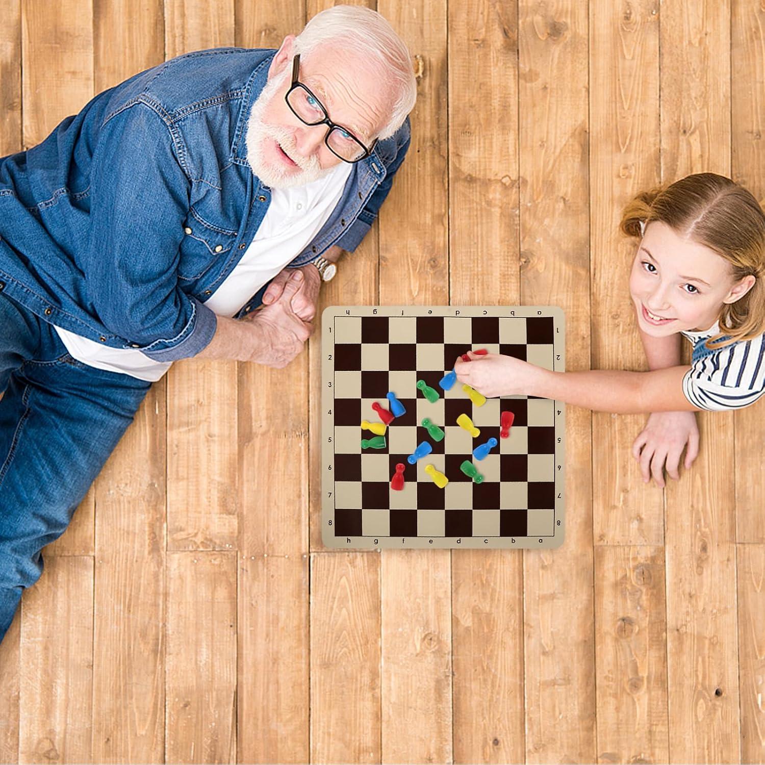 48 Piezas de Ajedrez de Madera Multicolor NUOBESTY 2.5 cm