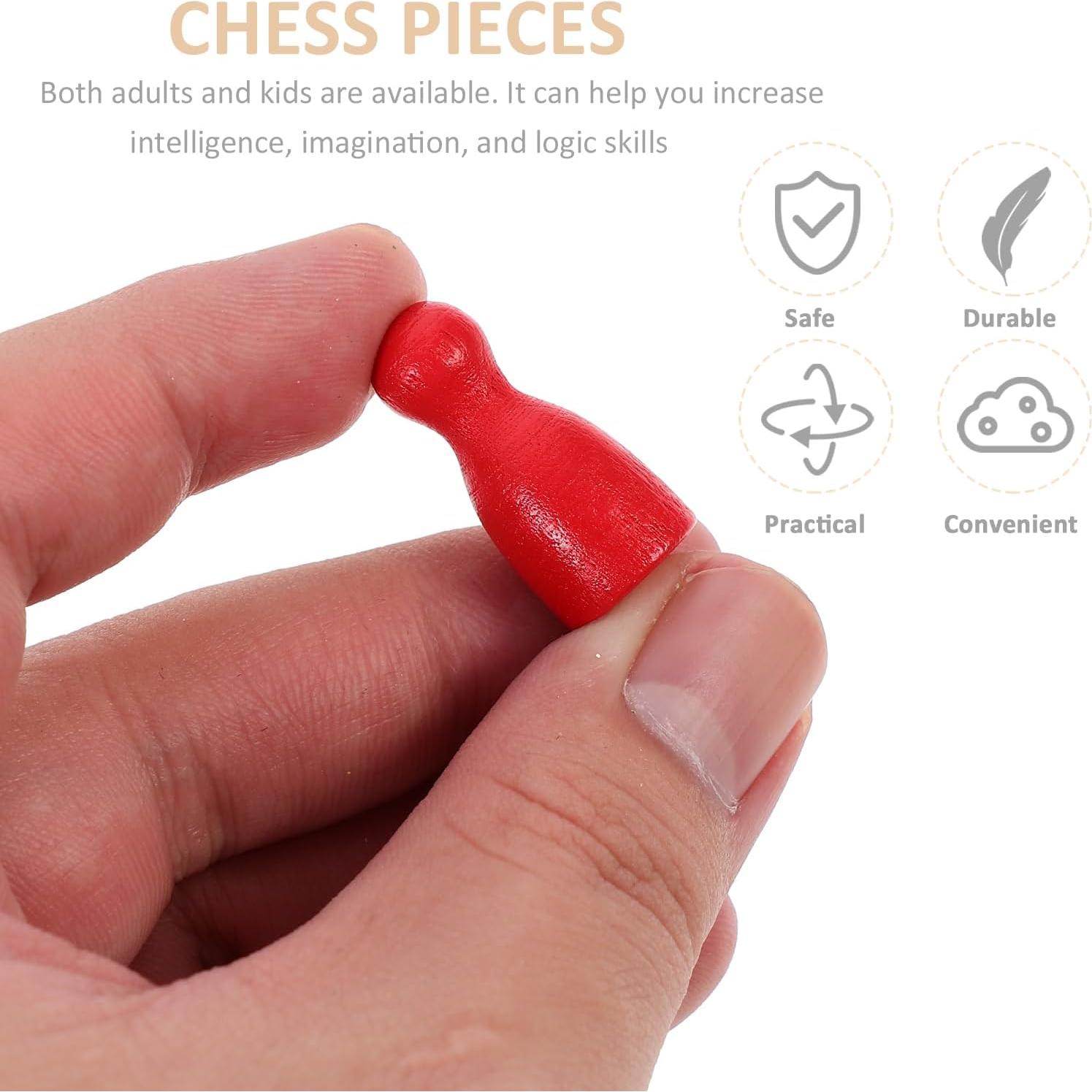 48 Piezas de Ajedrez de Madera Multicolor NUOBESTY 2.5 cm