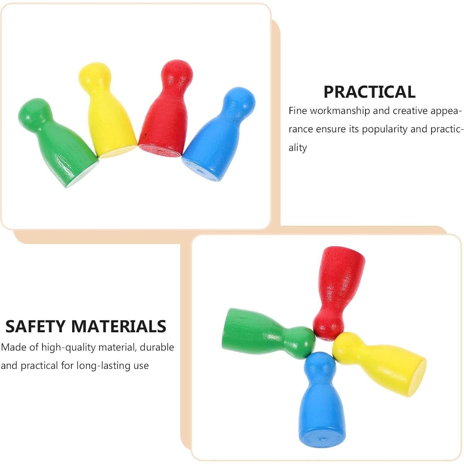 48 Piezas de Ajedrez de Madera Multicolor NUOBESTY 2.5 cm