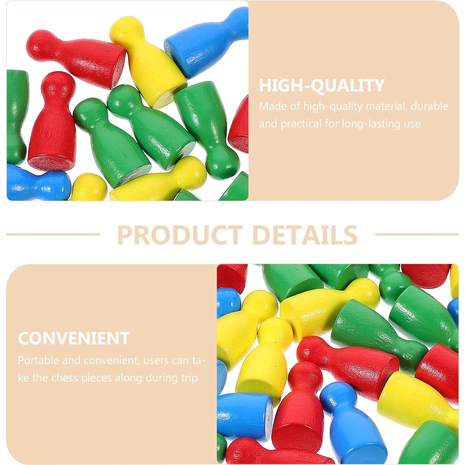 48 Piezas de Ajedrez de Madera Multicolor NUOBESTY 2.5 cm