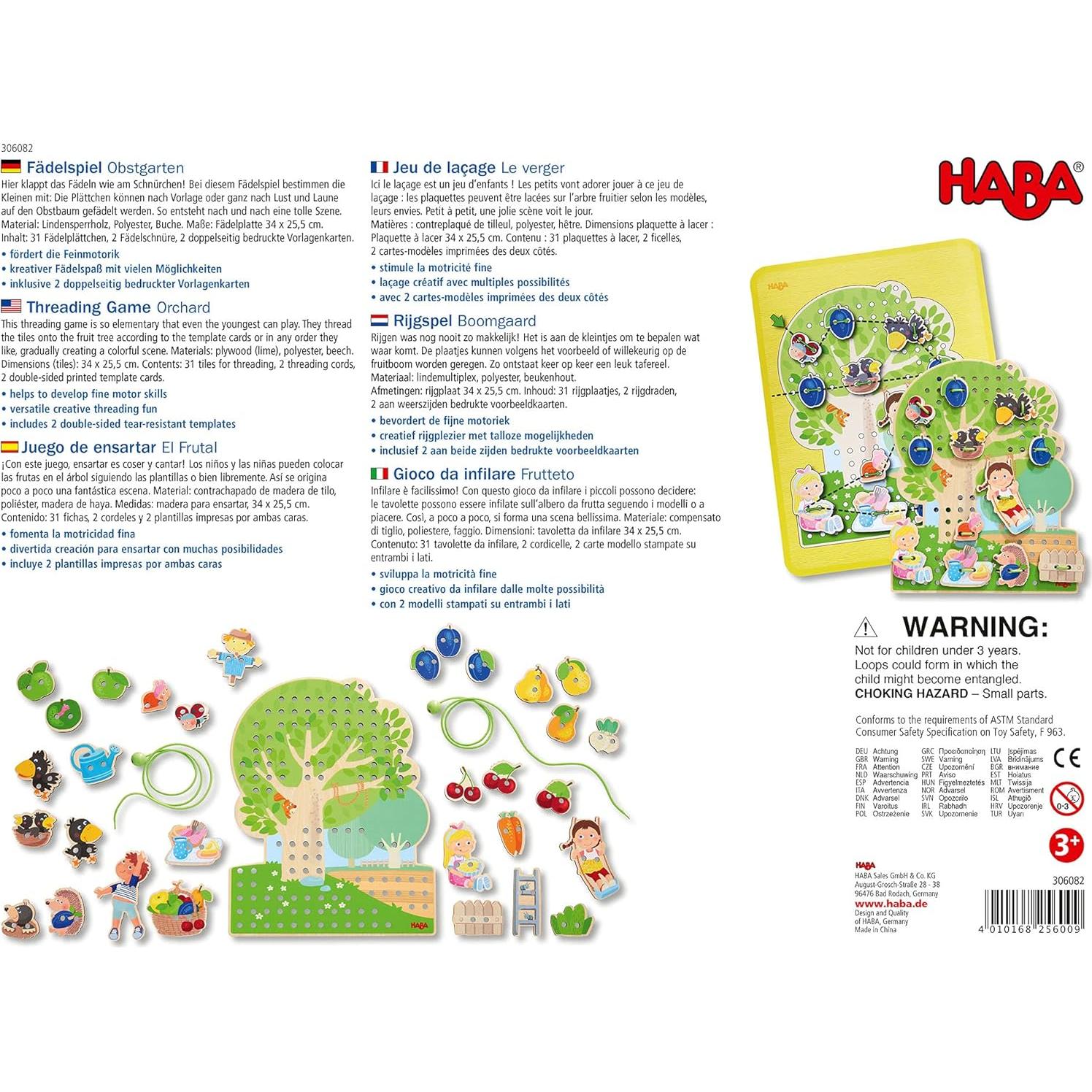 Juego de Enhebrado HABA para Niños 3 a 5 Años - 31 Azulejos