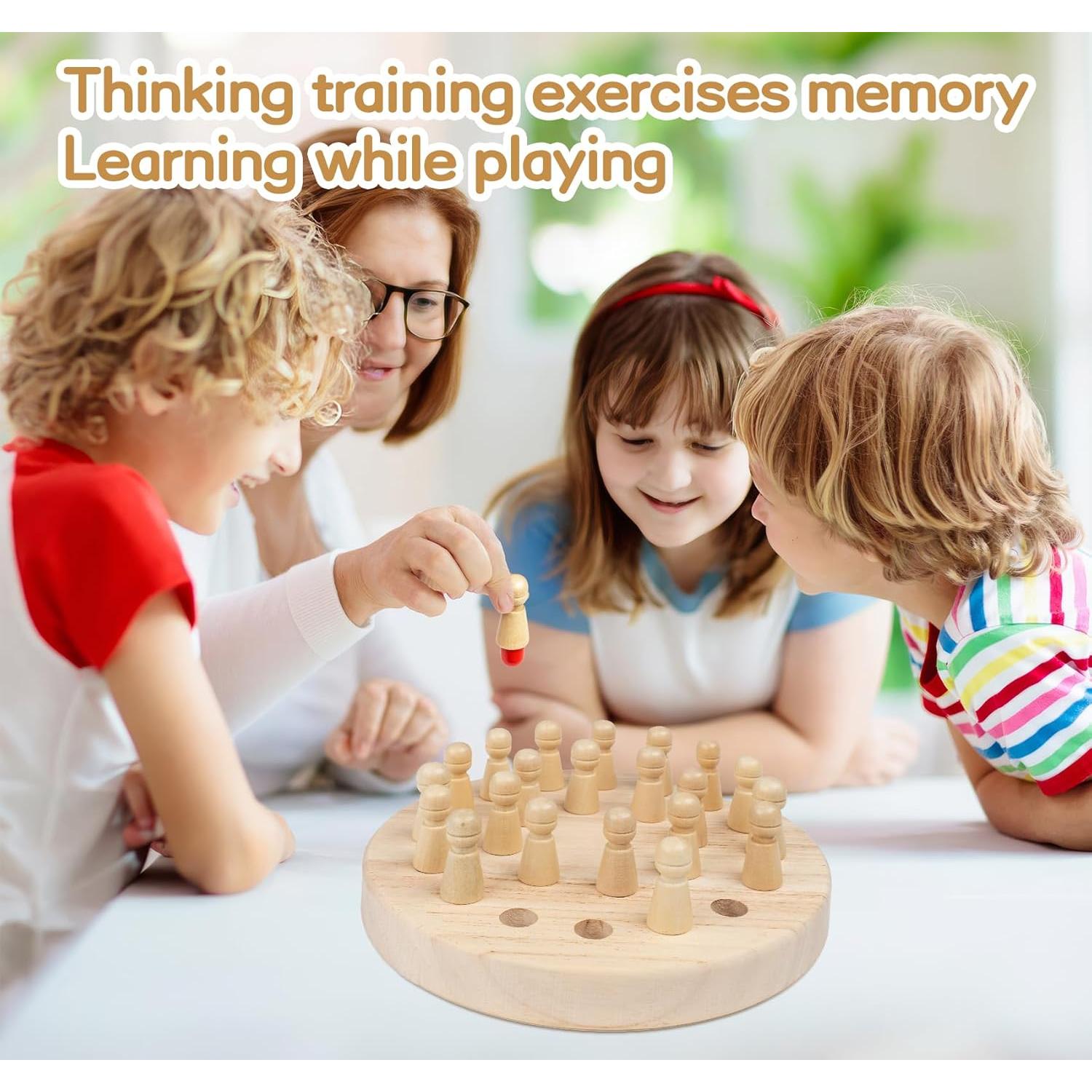 Ajedrez de Memoria Doble Lado Anstore Madera 16.5x2cm