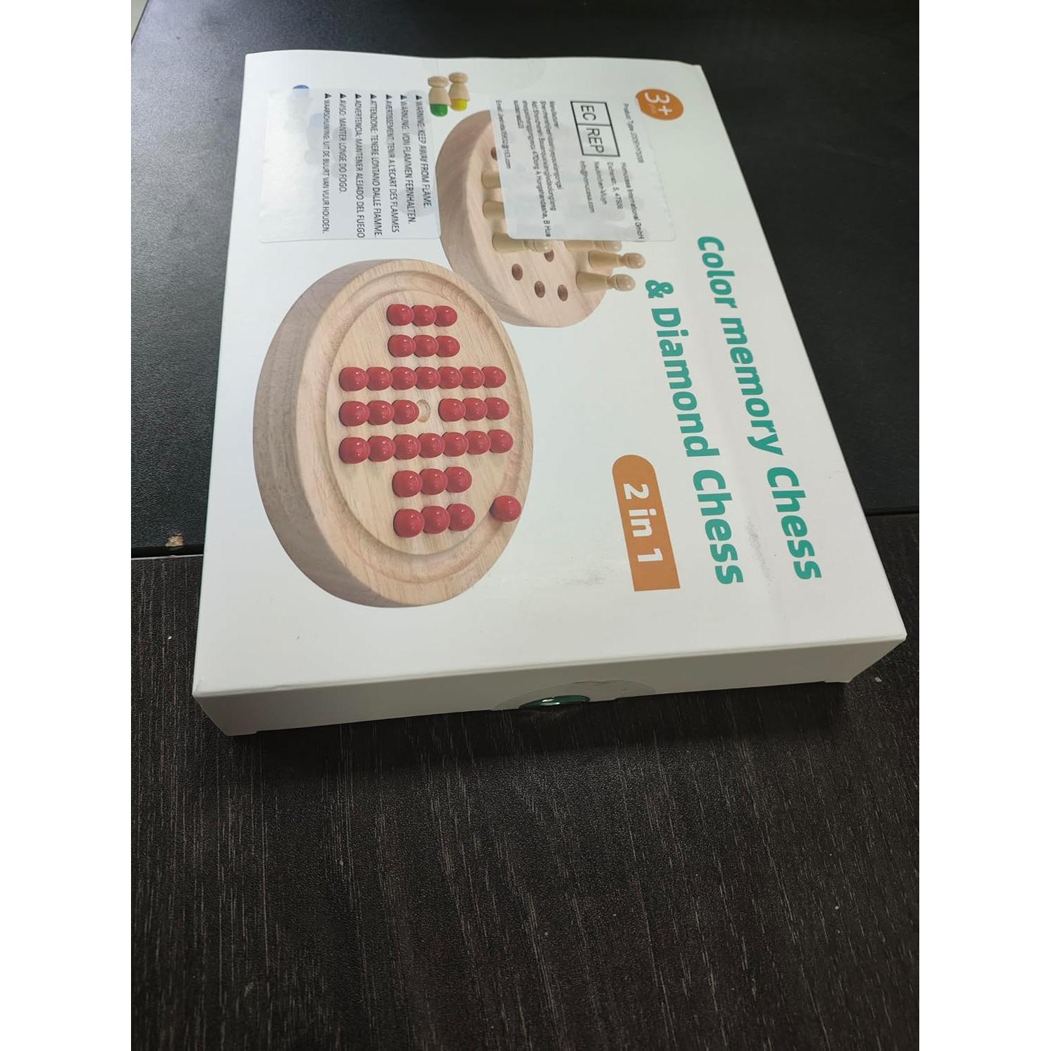 Ajedrez de Memoria Doble Lado Anstore Madera 16.5x2cm