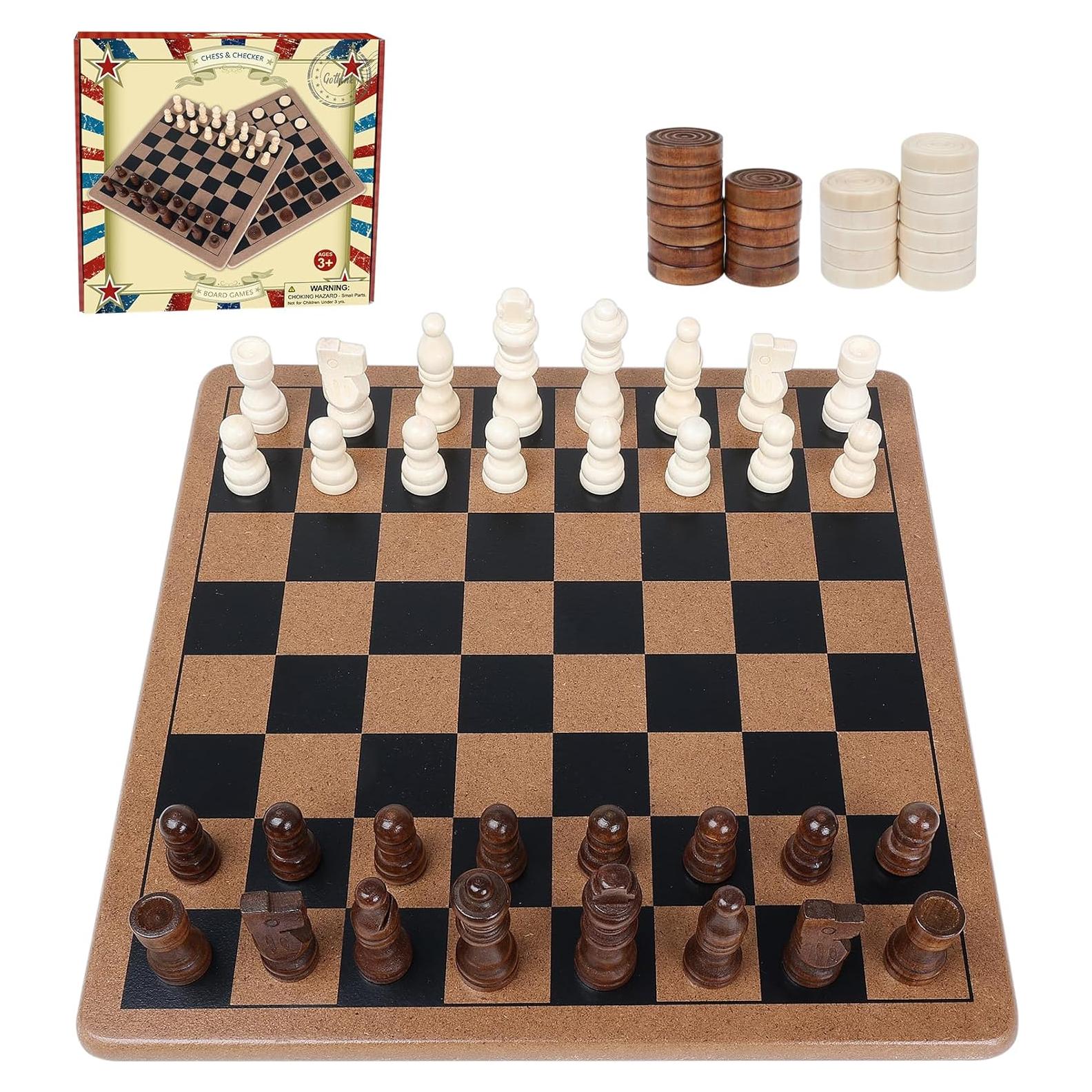 Juego de Ajedrez Magnético de Madera GOTHINK 38x38cm Plegable