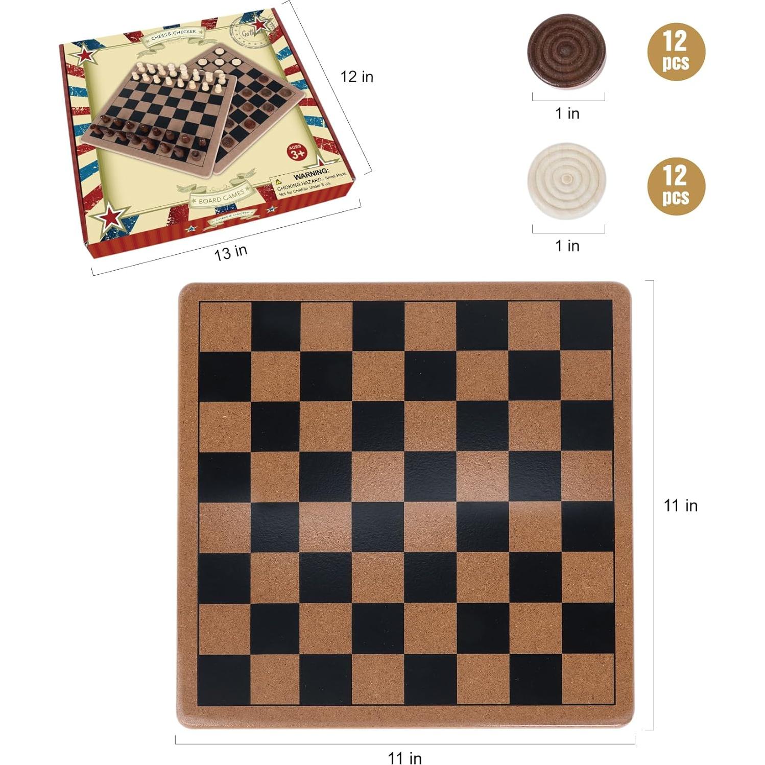 Juego de Ajedrez Magnético de Madera GOTHINK 38x38cm Plegable