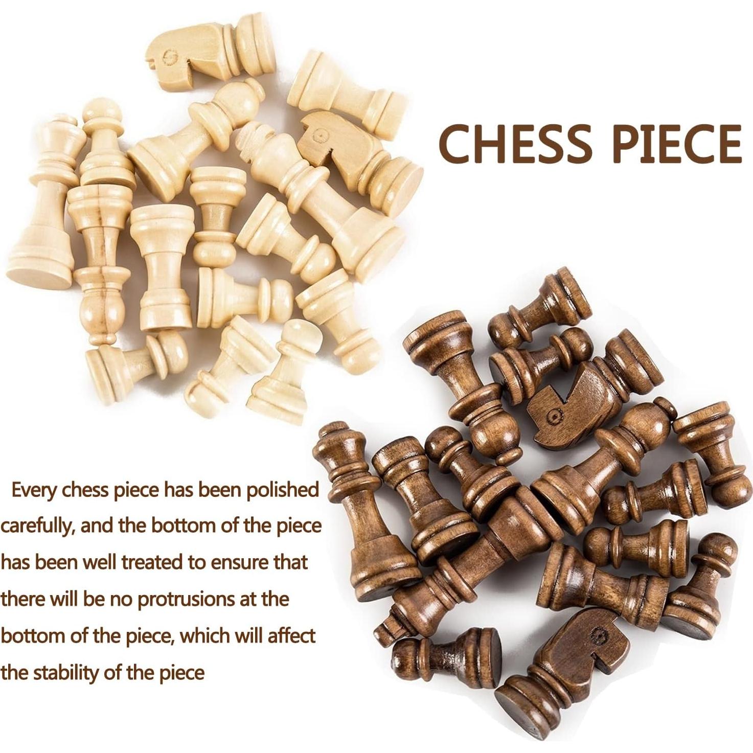 Juego de Ajedrez 3 en 1 DUBSTAR Plegable de Madera 43x43 cm