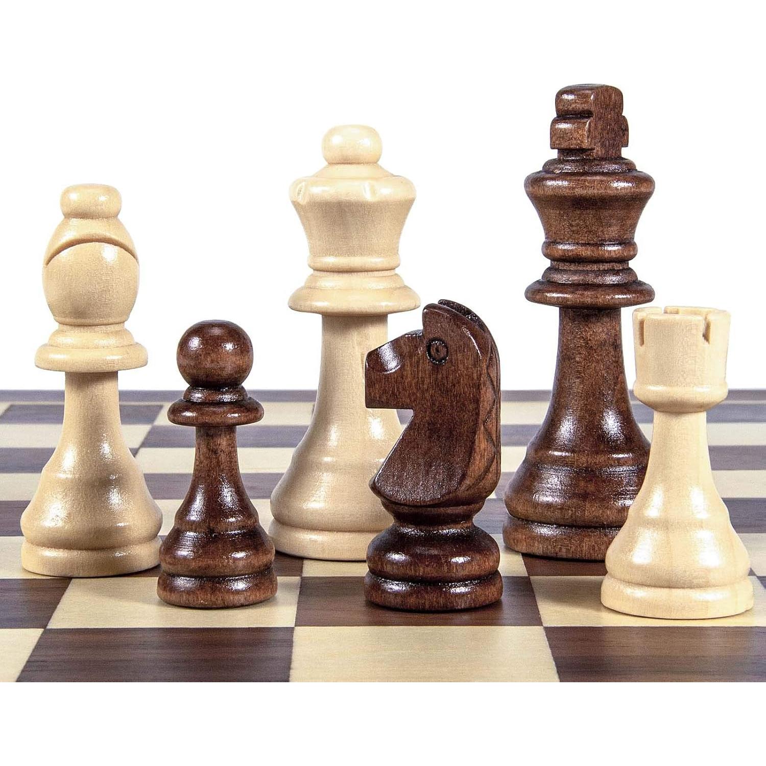 Piezas de Ajedrez de Madera AMEROUS 32 Piezas Staunton 8.89 cm