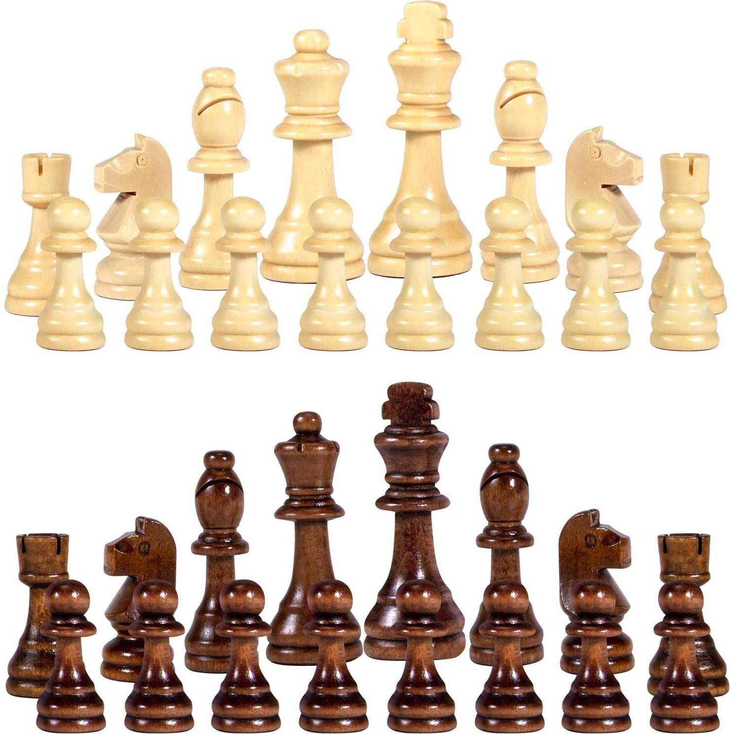 Piezas de Ajedrez de Madera AMEROUS 32 Piezas Staunton 8.89 cm