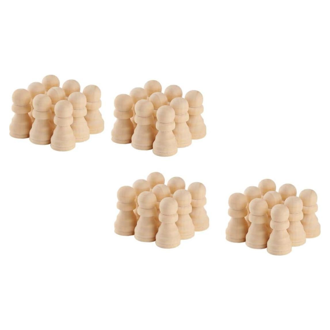 Piezas de Ajedrez de Madera TOYANDONA 50pcs DIY 3x3cm