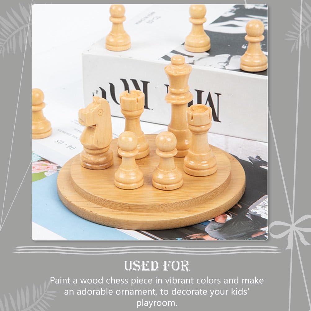 Piezas de Ajedrez de Madera TOYANDONA 50pcs DIY 3x3cm