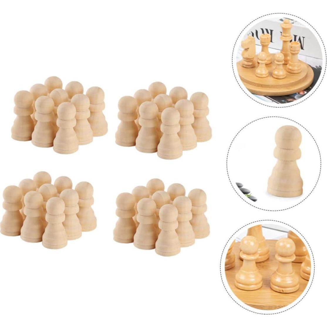 Piezas de Ajedrez de Madera TOYANDONA 50pcs DIY 3x3cm