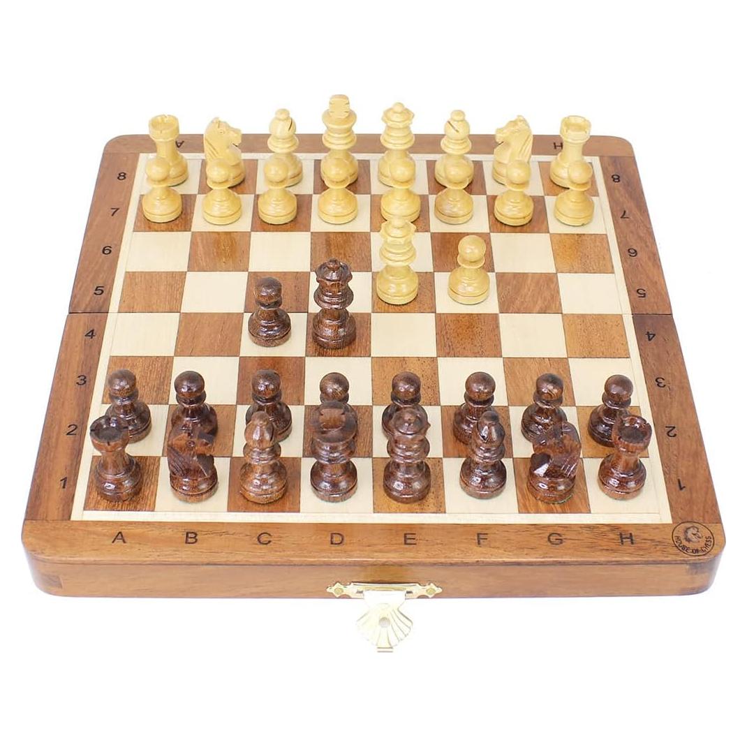 Juego de Ajedrez de Viaje Plegable Magnético Casa de Ajedrez 20.32 cm