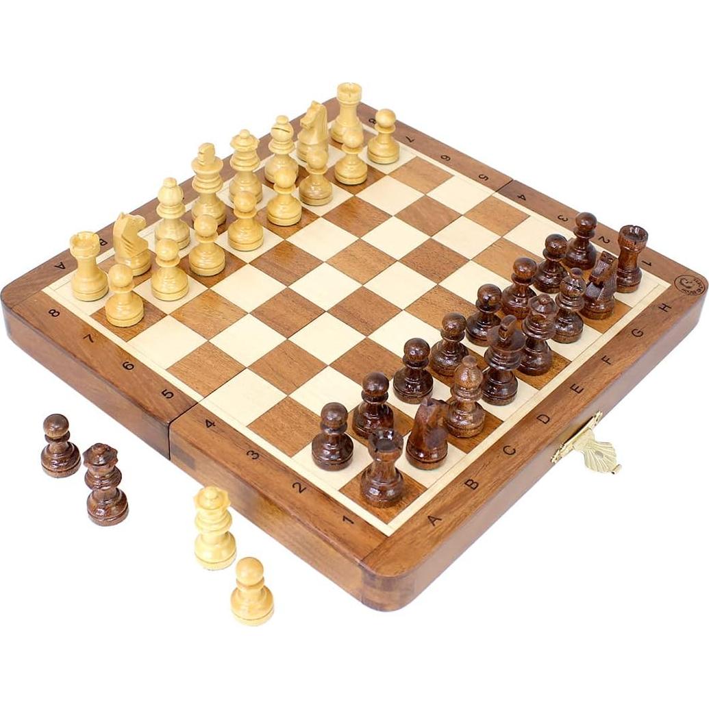 Juego de Ajedrez de Viaje Plegable Magnético Casa de Ajedrez 20.32 cm