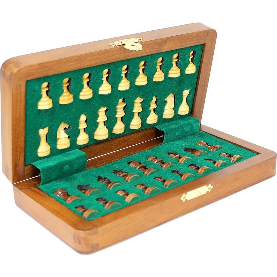 Juego de Ajedrez de Viaje Plegable Magnético Casa de Ajedrez 20.32 cm