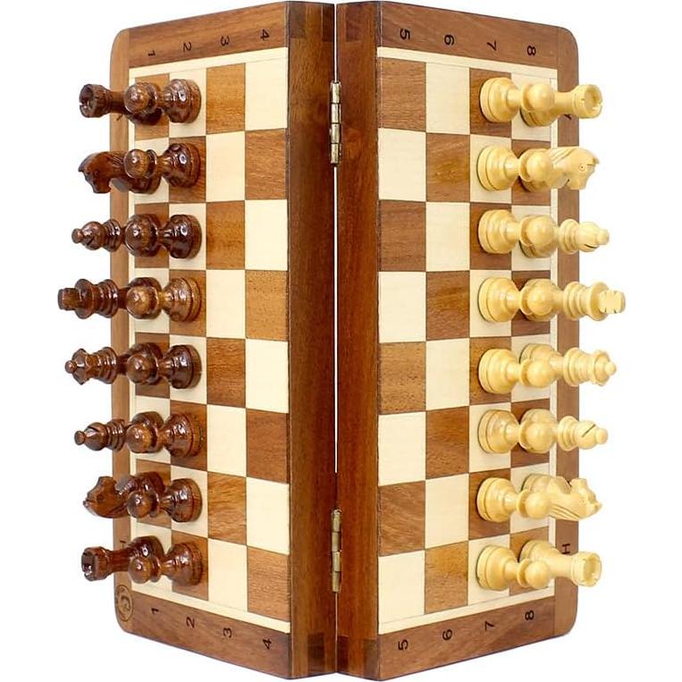 Juego de Ajedrez de Viaje Plegable Magnético Casa de Ajedrez 20.32 cm
