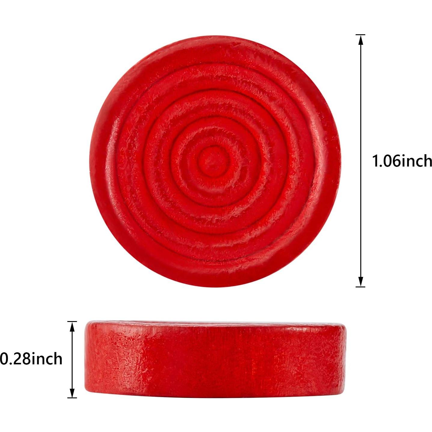 48 Piezas de Damas de Madera Gejoy 2.69 cm con Bolsa