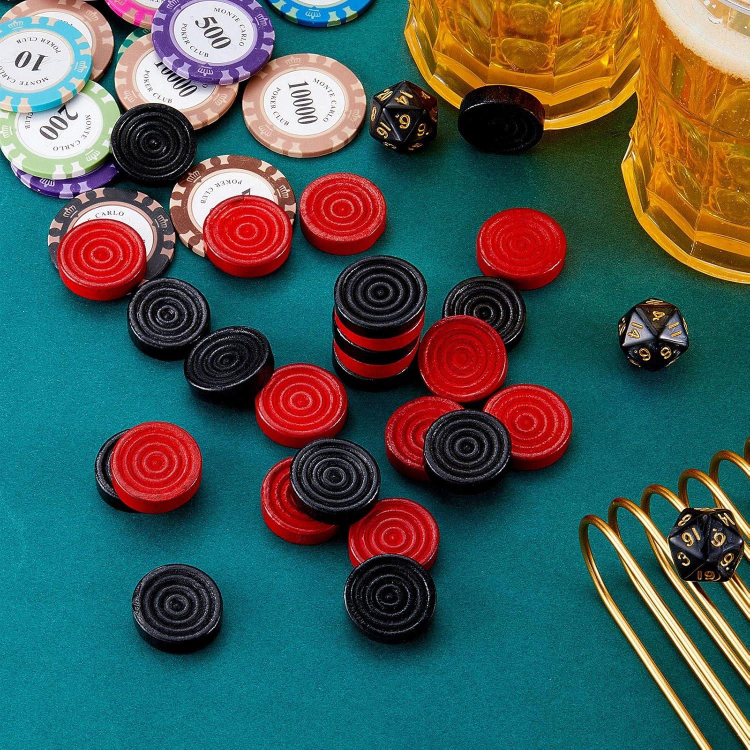 Fichas de Damas de Madera Skylety 24 Piezas 2.69 cm