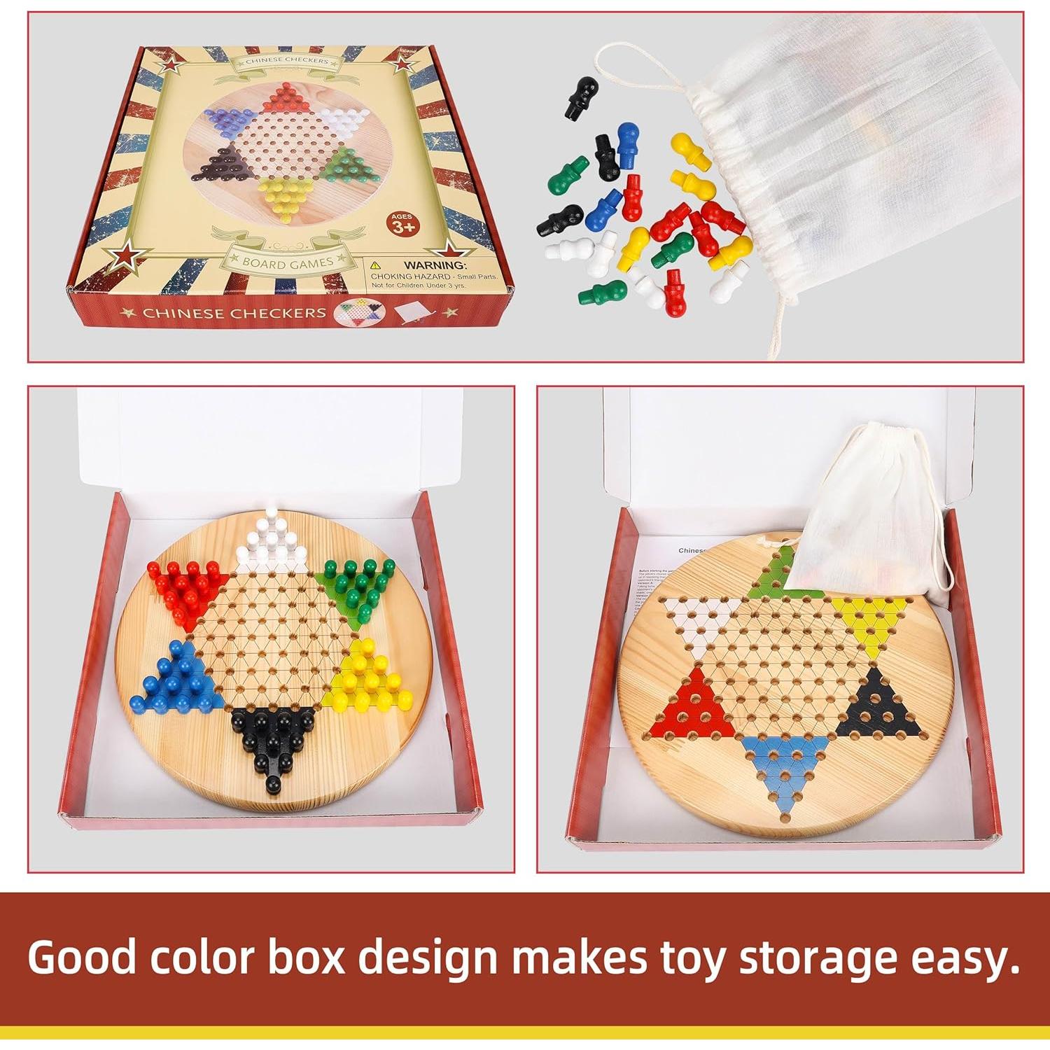 Juego de Damas Chinas Gothink de Madera 29 cm - 66 Fichas