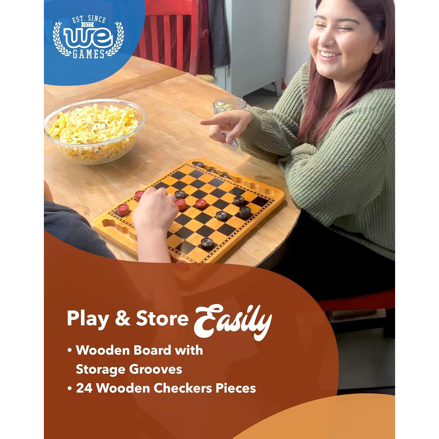 Juego de Damas de Madera WE Games 36.83x29.21 cm 24 Piezas