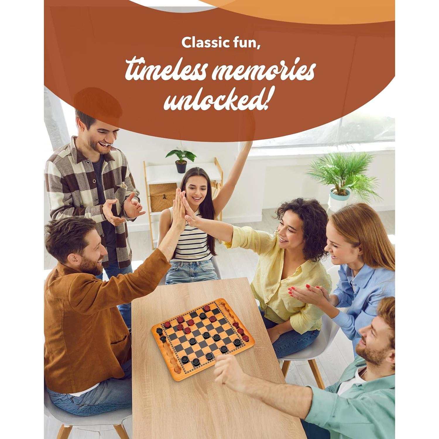 Juego de Damas de Madera WE Games 36.83x29.21 cm 24 Piezas