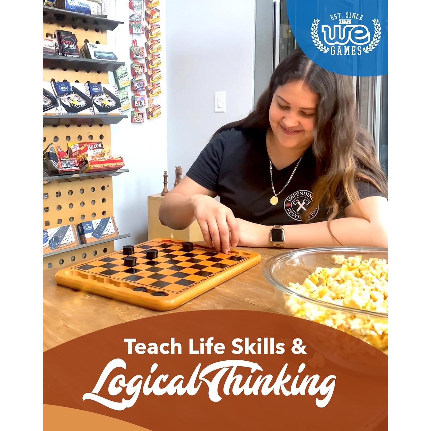 Juego de Damas de Madera WE Games 36.83x29.21 cm 24 Piezas