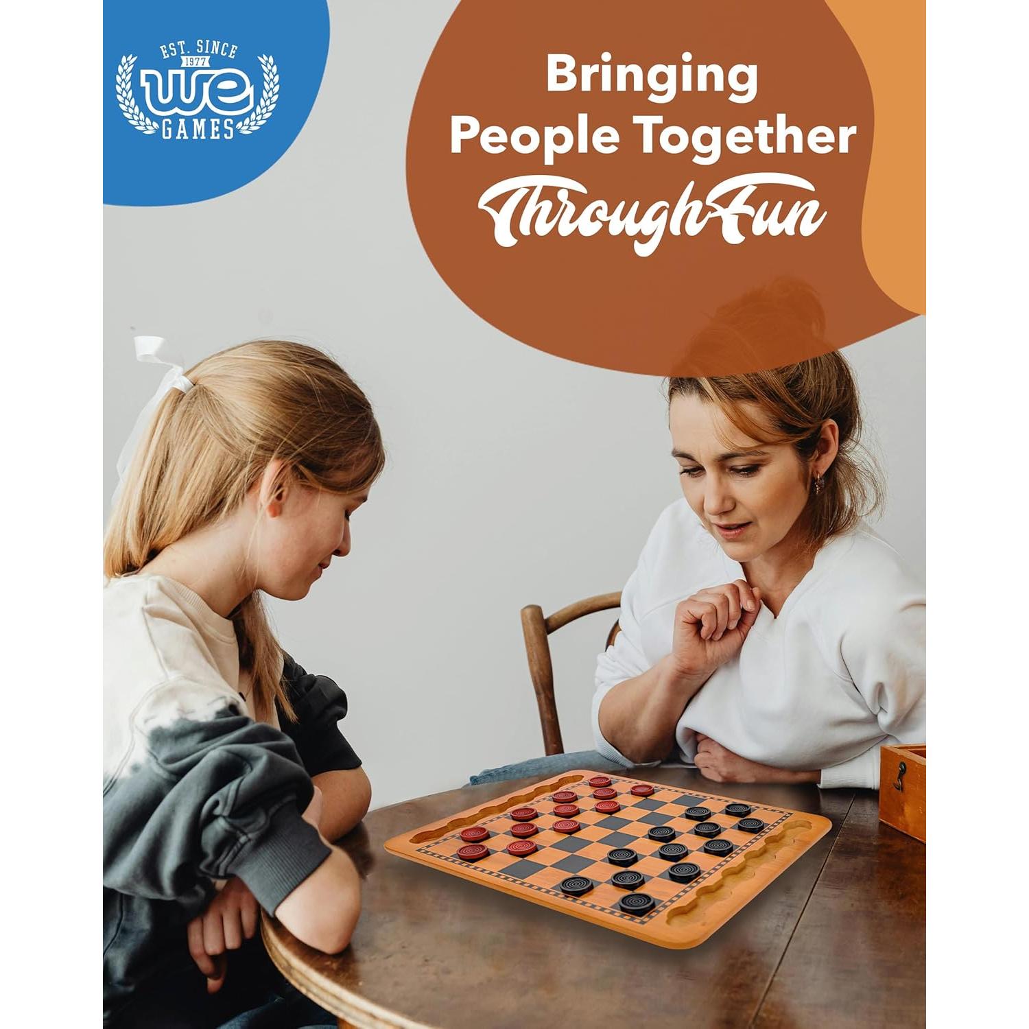 Juego de Damas de Madera WE Games 36.83x29.21 cm 24 Piezas