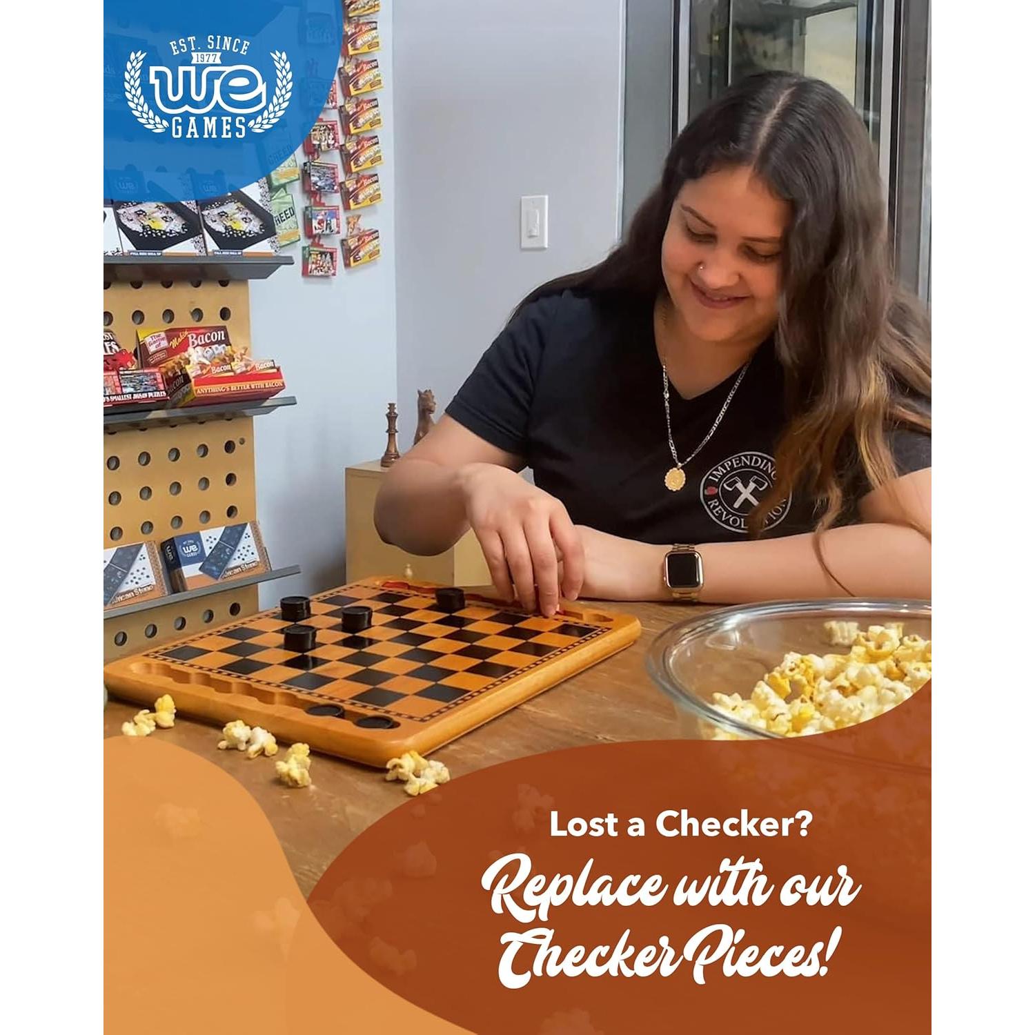 Piezas de Damas de Madera WE Games - 24 Piezas 3.81 cm