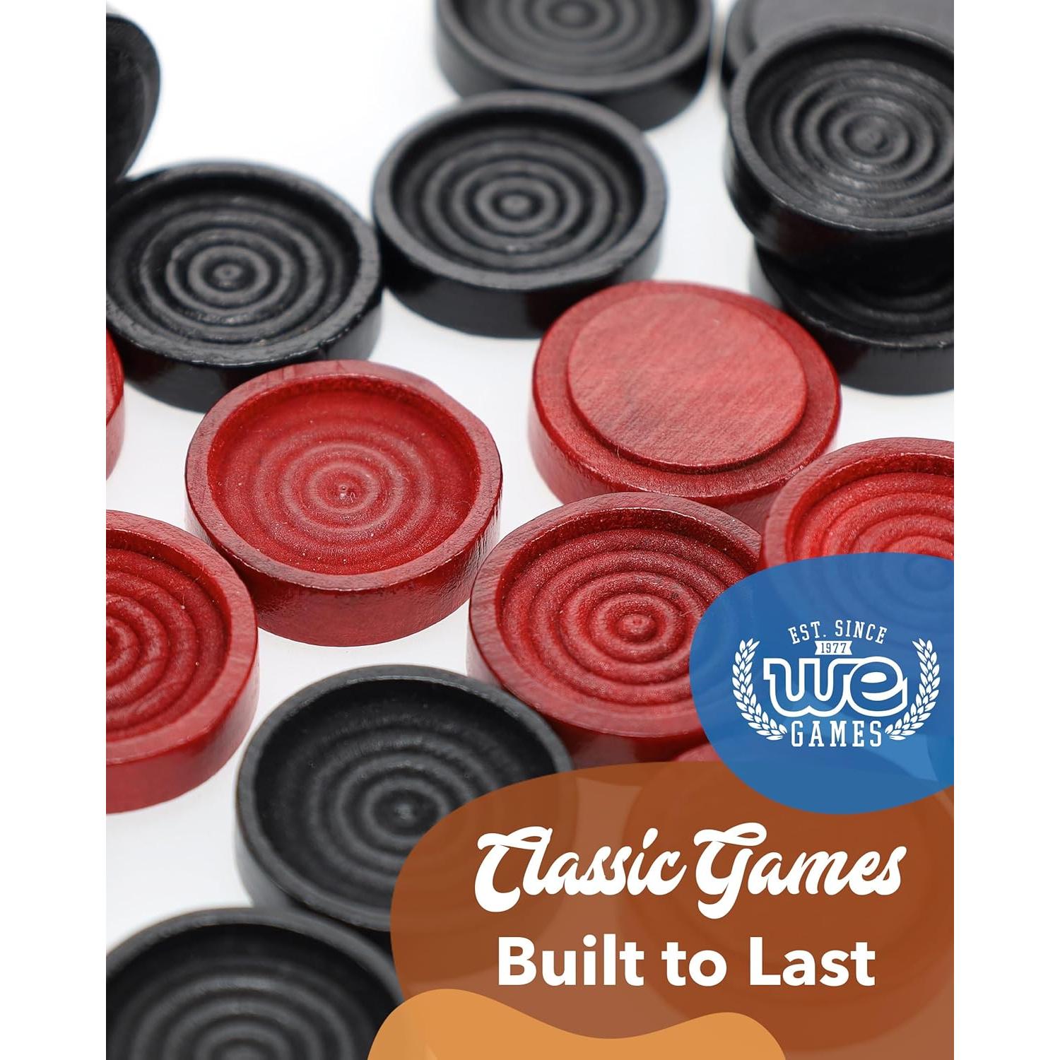 Piezas de Damas de Madera WE Games - 24 Piezas 3.81 cm