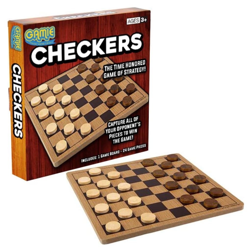 Juego de Damas de Madera Gamie 25.4x25.4 cm para Niños