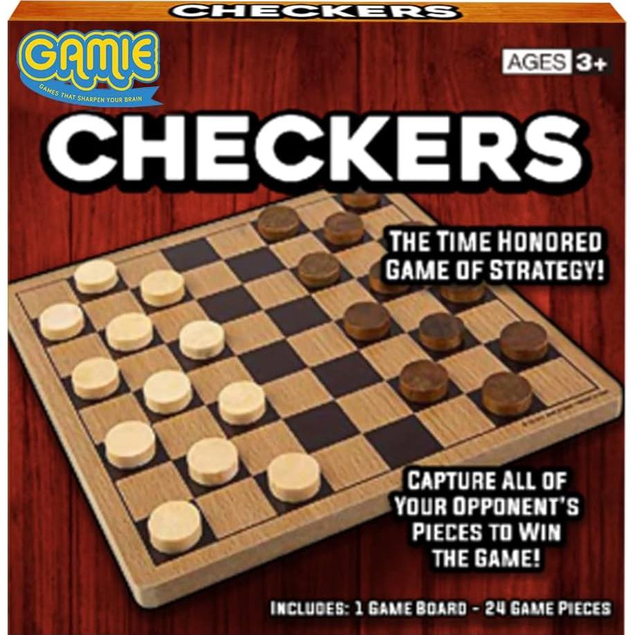 Juego de Damas de Madera Gamie 25.4x25.4 cm para Niños