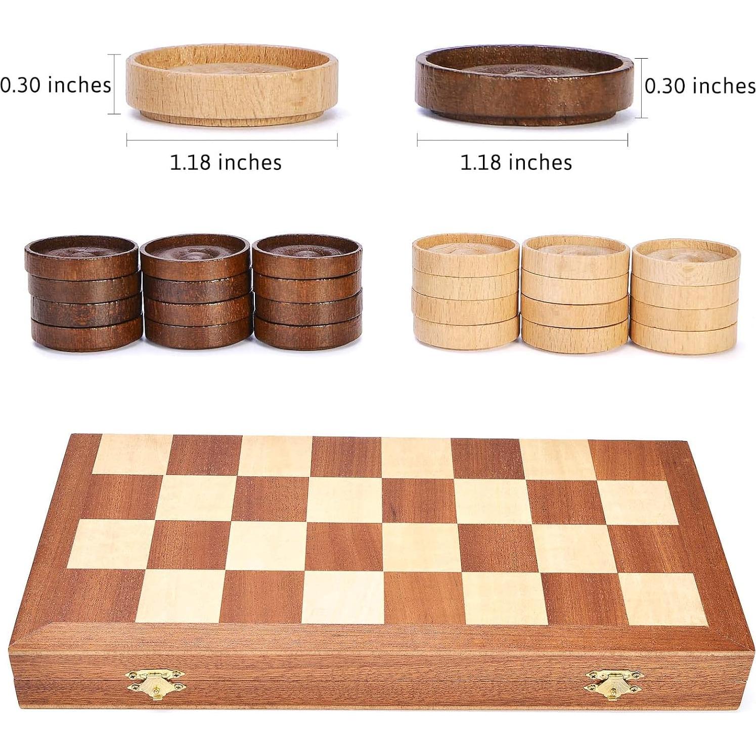 Juego de Mesa de Damas Plegable VAMSLOVE 8x8 Madera 35.56cm