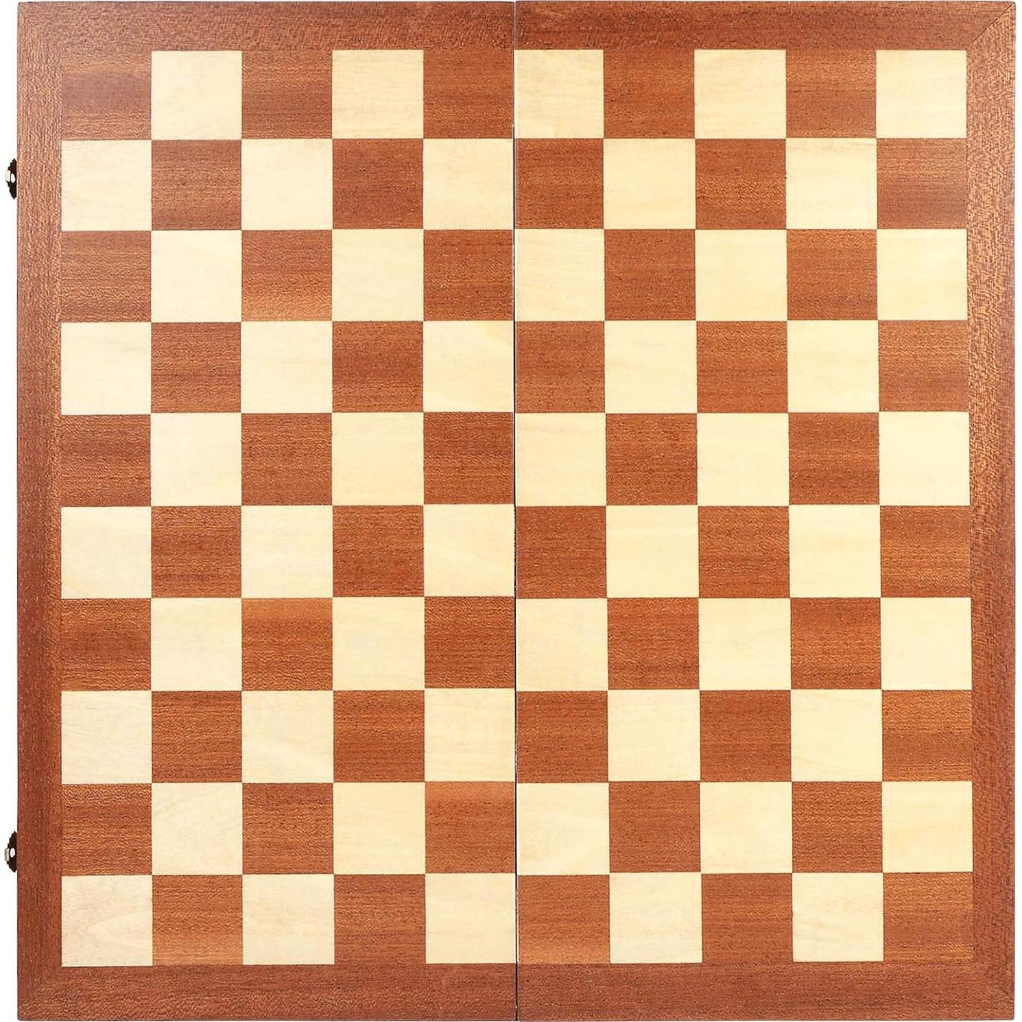 Juego de Damas de Madera Plegable VAMSLOVE 38.1 cm 10x10