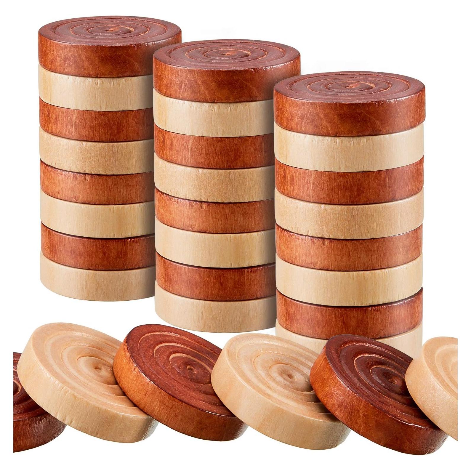 Juego de Fichas de Damas de Madera Skylety - 72 Piezas 2.69 cm