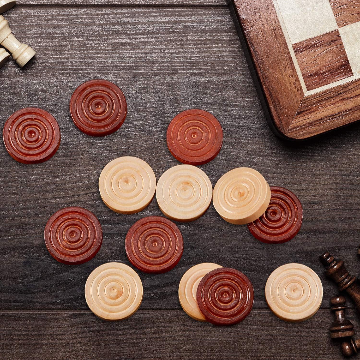 Juego de Fichas de Damas de Madera Skylety - 72 Piezas 2.69 cm